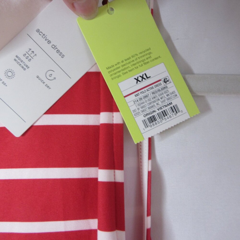 All in Motion Knit Polo Active Dress Skort Red White Stripes Size XXL NWT - Picture 6 of 10